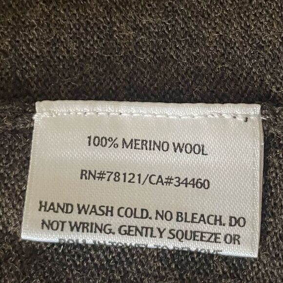 Eileen Fisher Womens Scoop Neck Tunic Merino Wool Sweater Size XS Heather Brown - Picture 6 of 7